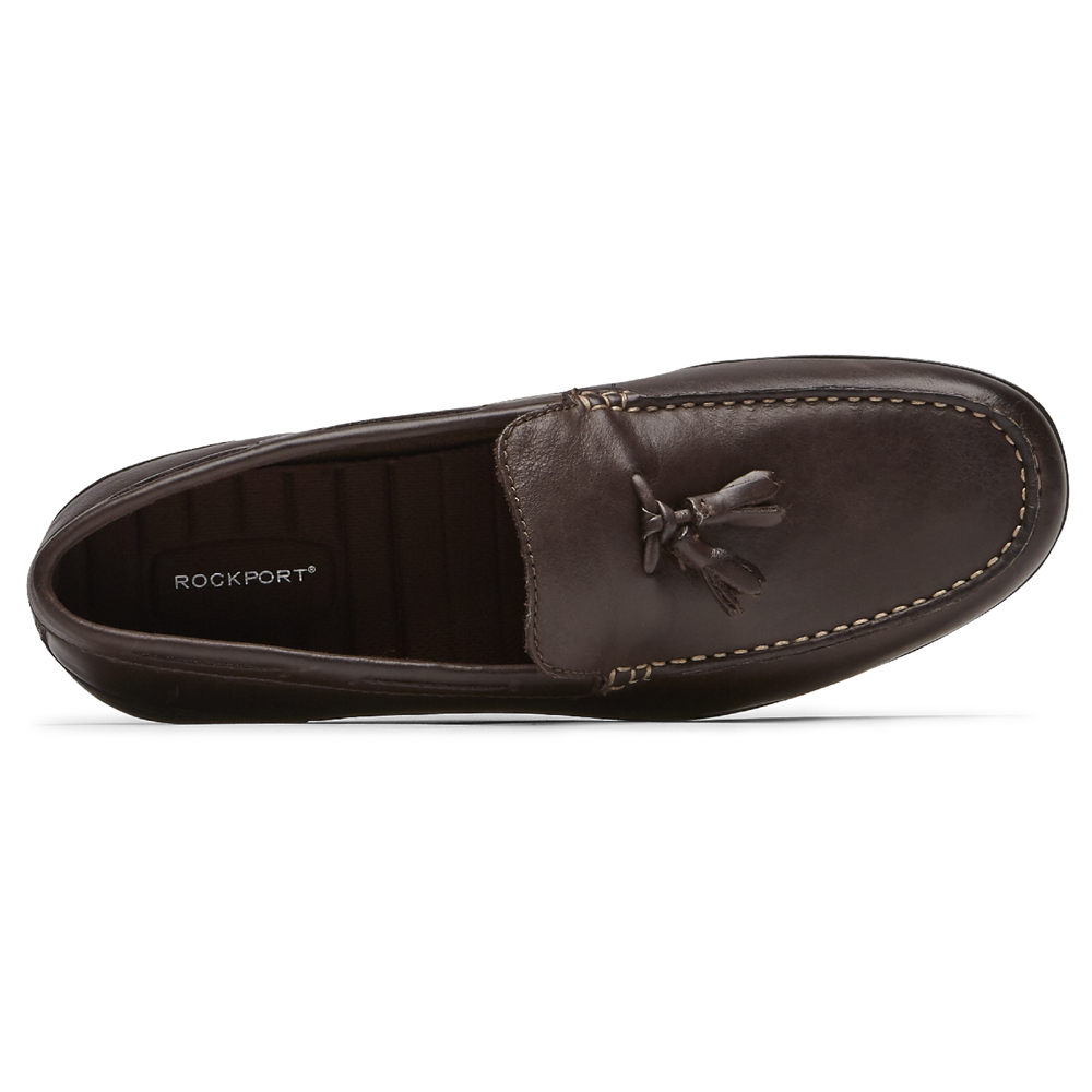 Rockport Loafers For Mens Dark Brown - Malcom Tassel - OD9654027